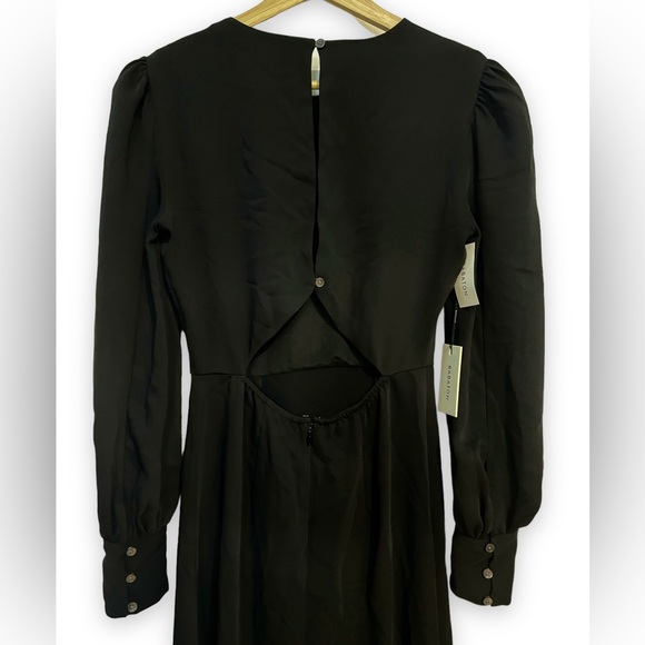 ARITZIA Babaton Black Hamptons Dress - Long Sleeve - Slit - Satin - Size 0 - NWT - Picture 10 of 15